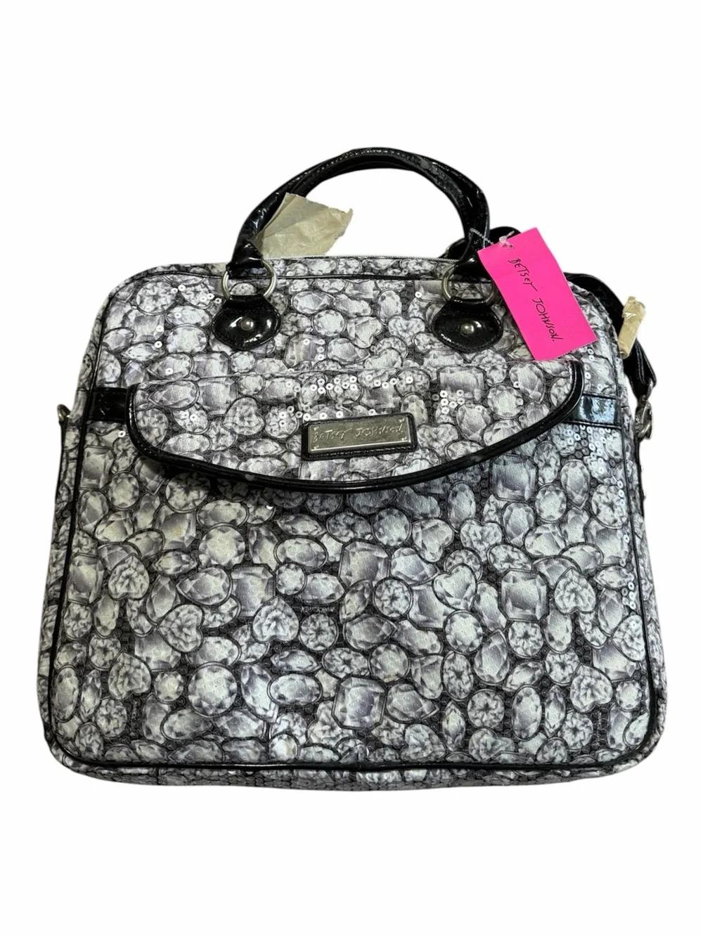 Dead stock Betsey Johnson Diamond Sequin Laptop Computer Case Bag Some Peeling